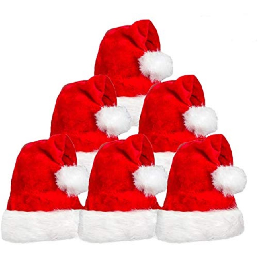 6 Pack Plush Santa Hat, Tradit - огляд і ціна Santa Hat Plush