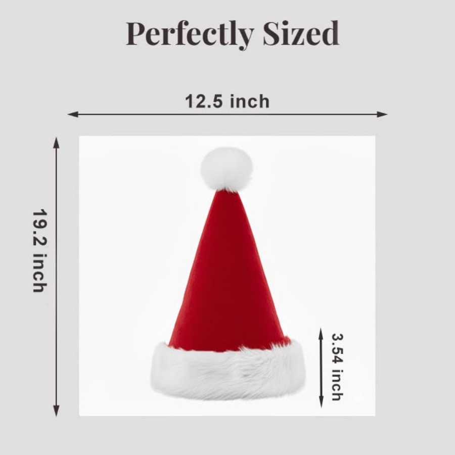 6 Pack Plush Santa Hat, Tradit - огляд і ціна Santa Hat Plush