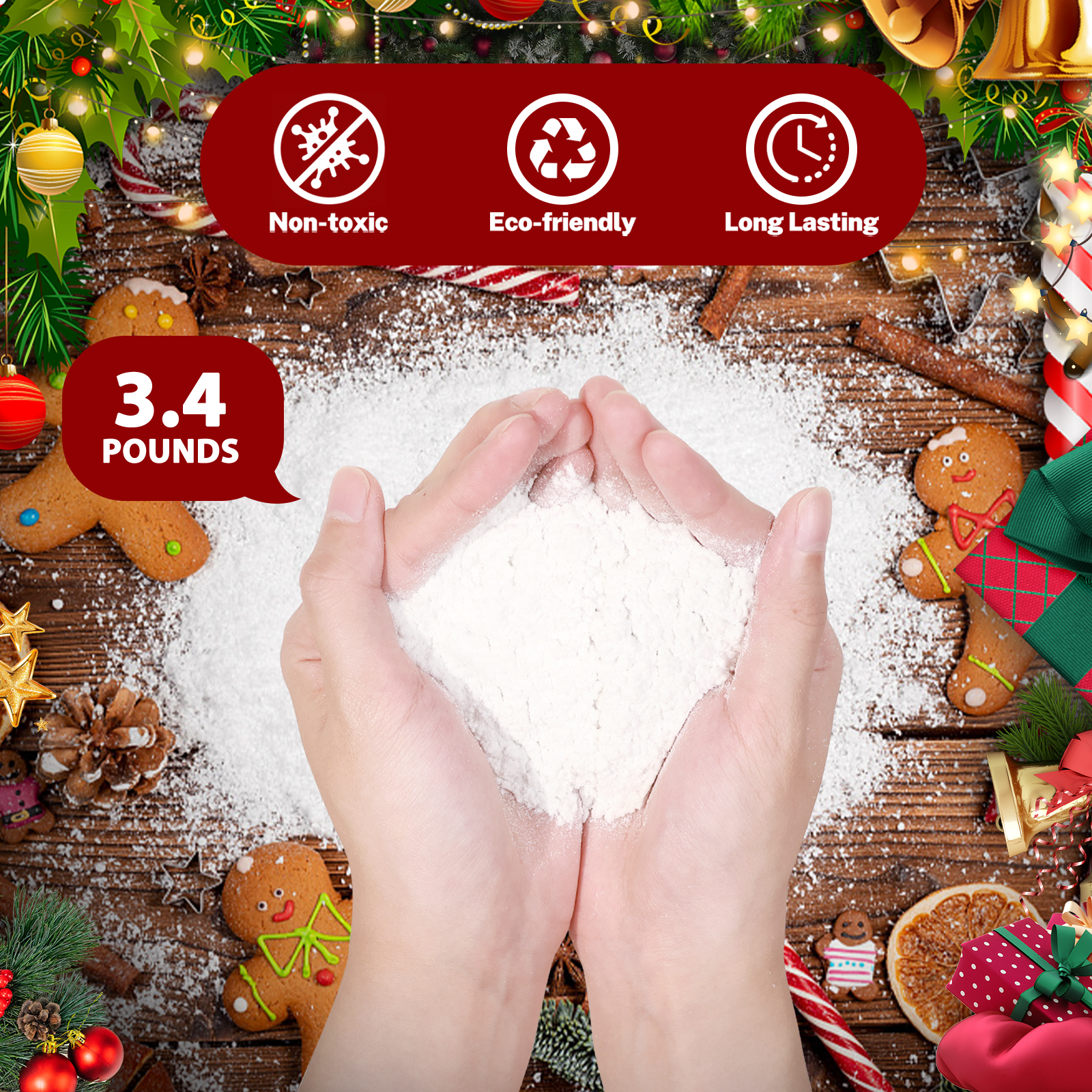 3.4 Lbs Artificial Snow Flocki - огляд і ціна Christmas Wreath Fake