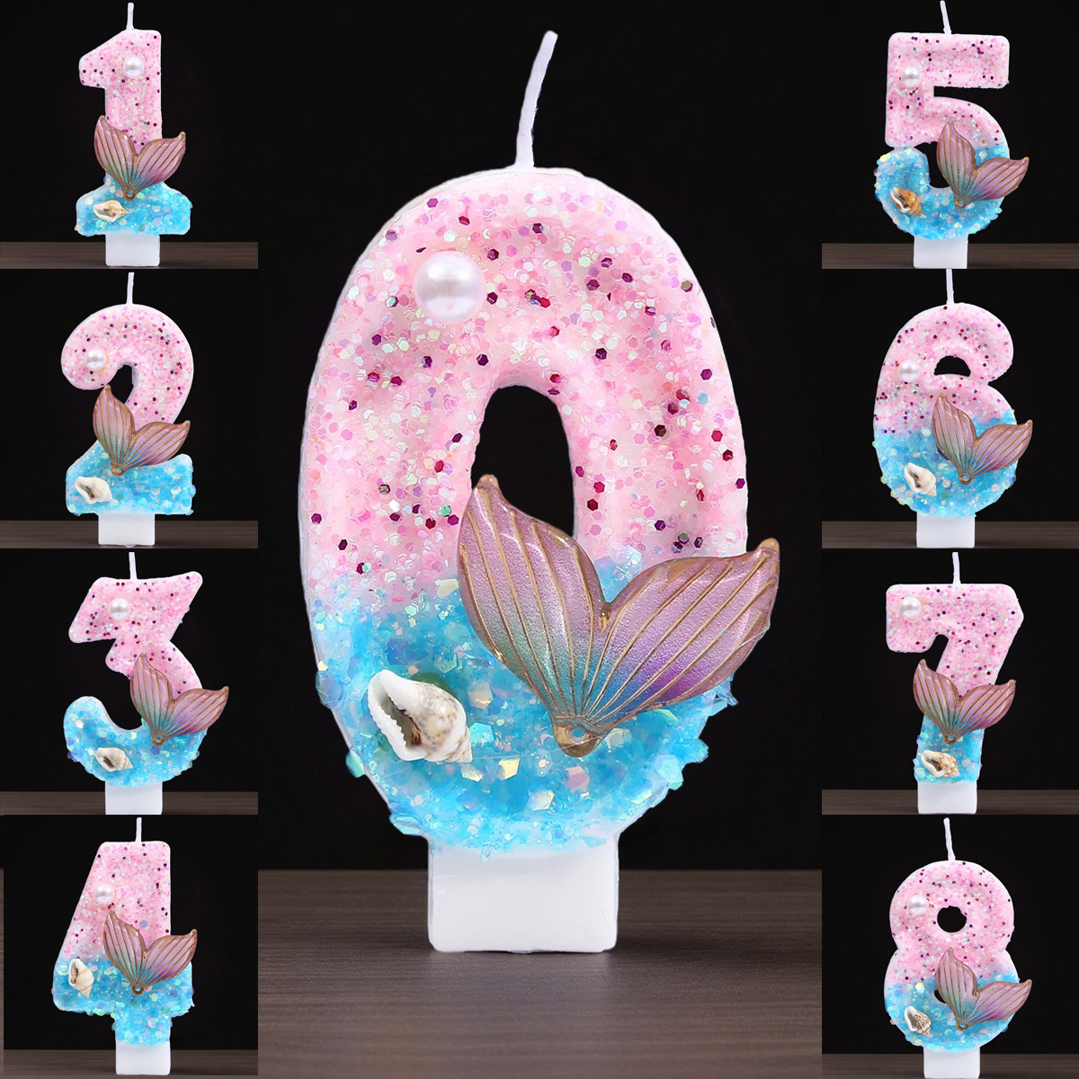 Gradient Blue Shell Pearl Crea - огляд і ціна Holiday Candle Set