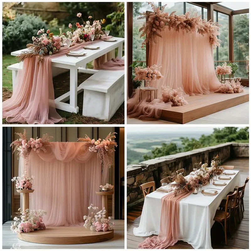 Gauze Table Runner Sheer Arch  - огляд і ціна Christmas Table Runner