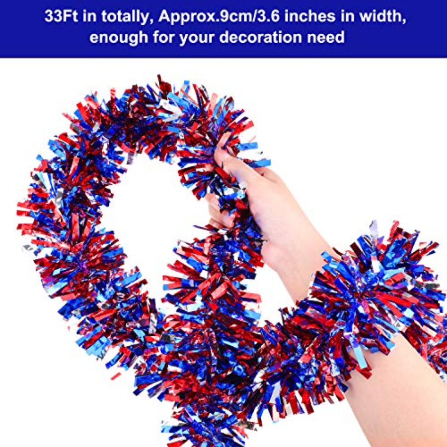 33FT Patriotic Glitter Tinsel  - огляд і ціна Tinsel Garland Decoration