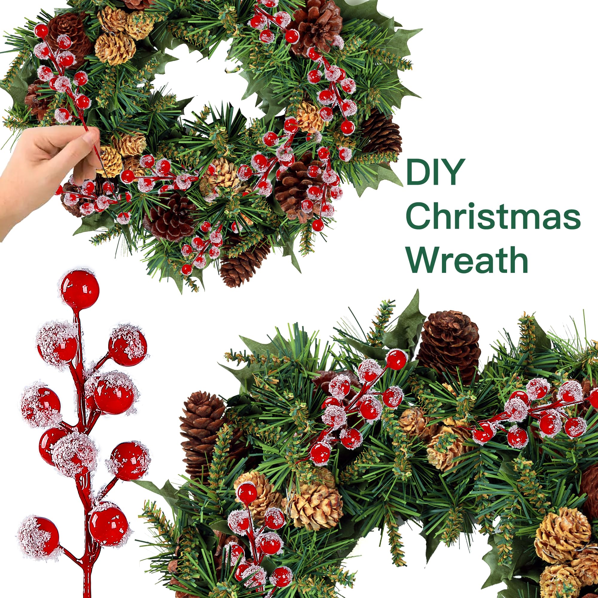 Christmas Red Berry Pine Needl - огляд і ціна Christmas Wreath Fake