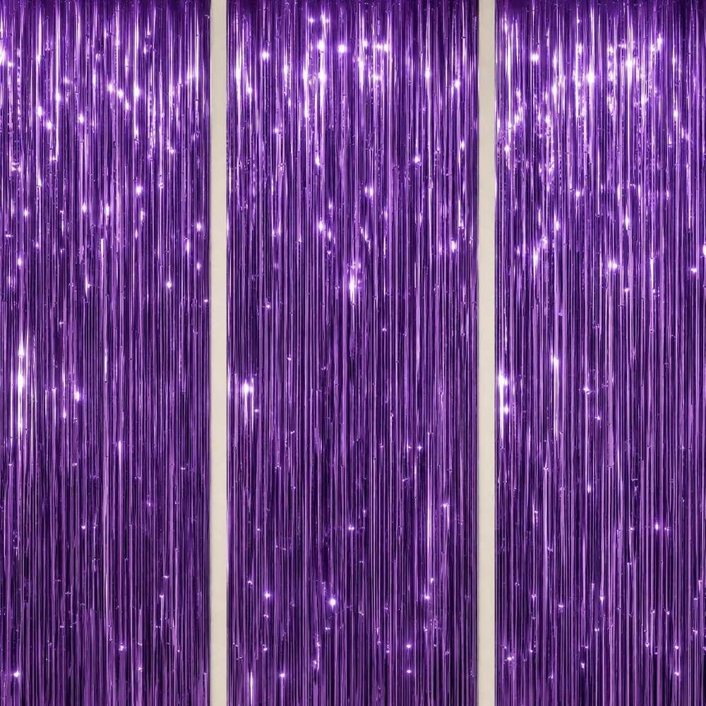 Foil Fringe Backdrop Purple Sh - огляд і ціна Tinsel Garland Decoration