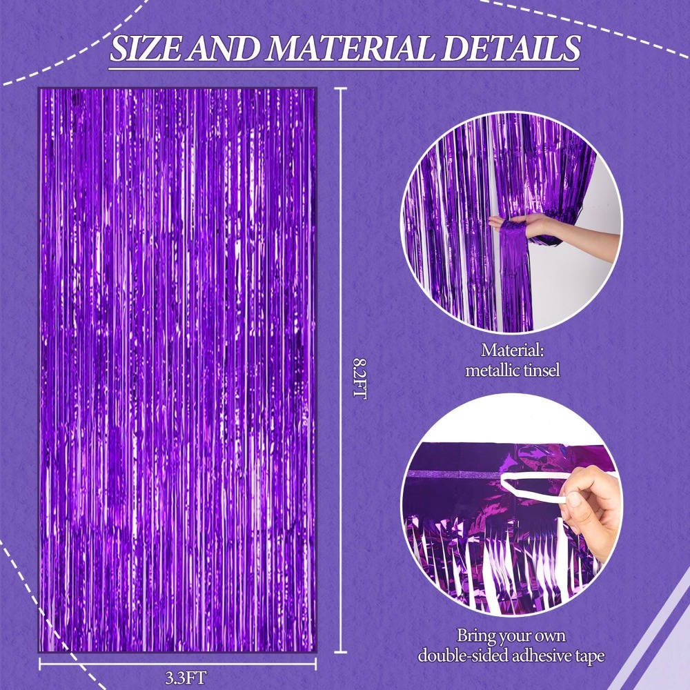 Foil Fringe Backdrop Purple Sh - огляд і ціна Tinsel Garland Decoration