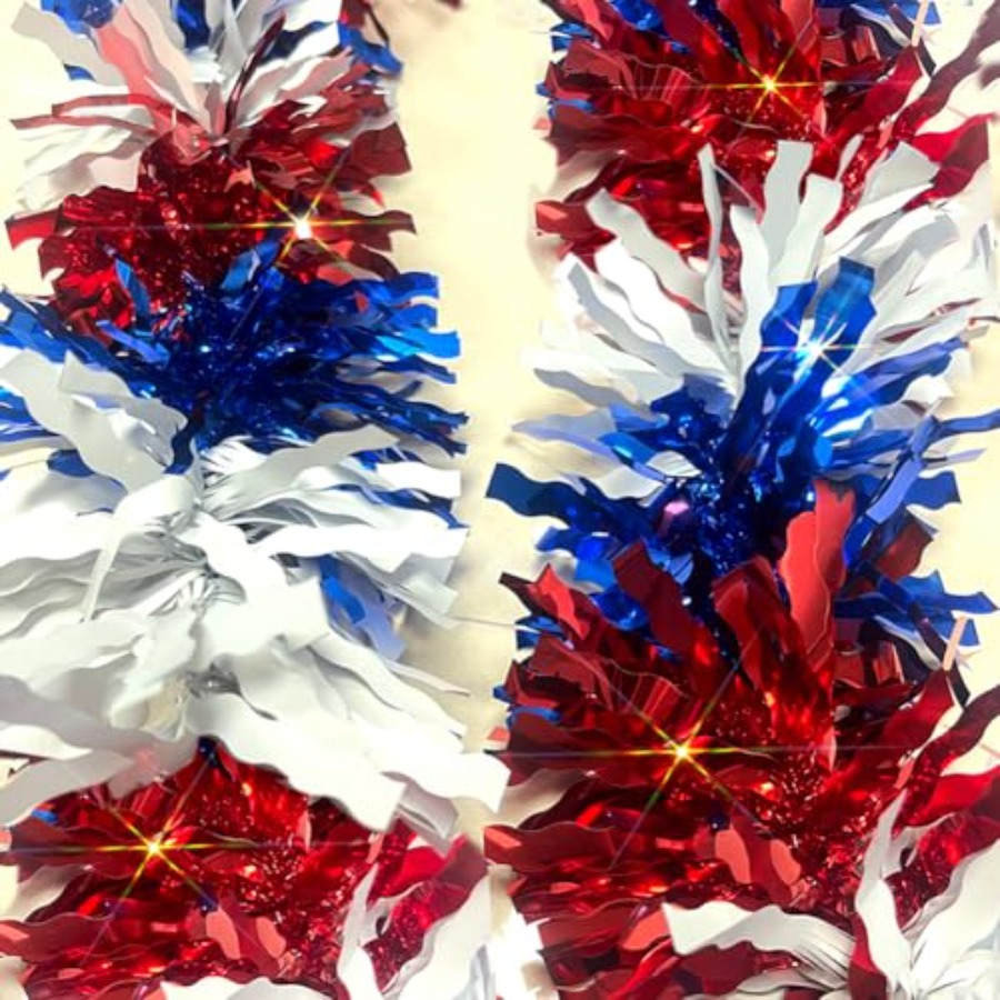 33 Ft 4th of July Patriotic Ti - огляд і ціна Tinsel Garland Decoration