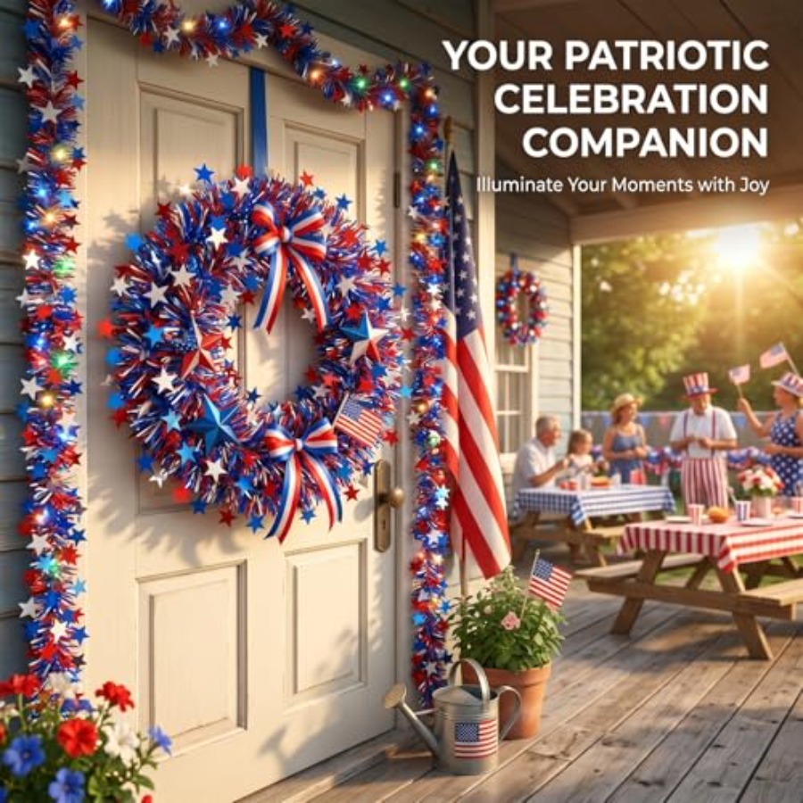 52.5Ft 4th of July Decorations - огляд і ціна Tinsel Garland Decoration