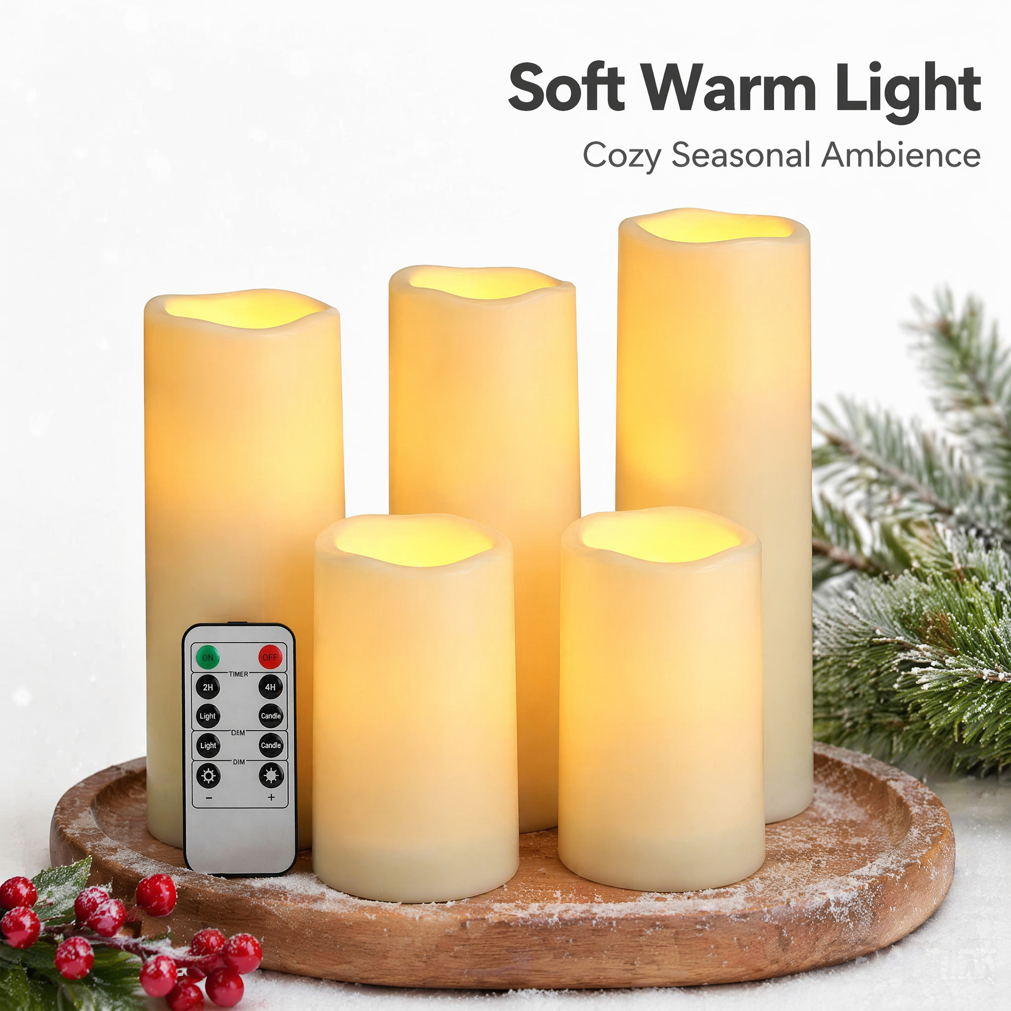 Flameless LED Pillar Candle Wa - огляд і ціна Christmas Lights Outdoor