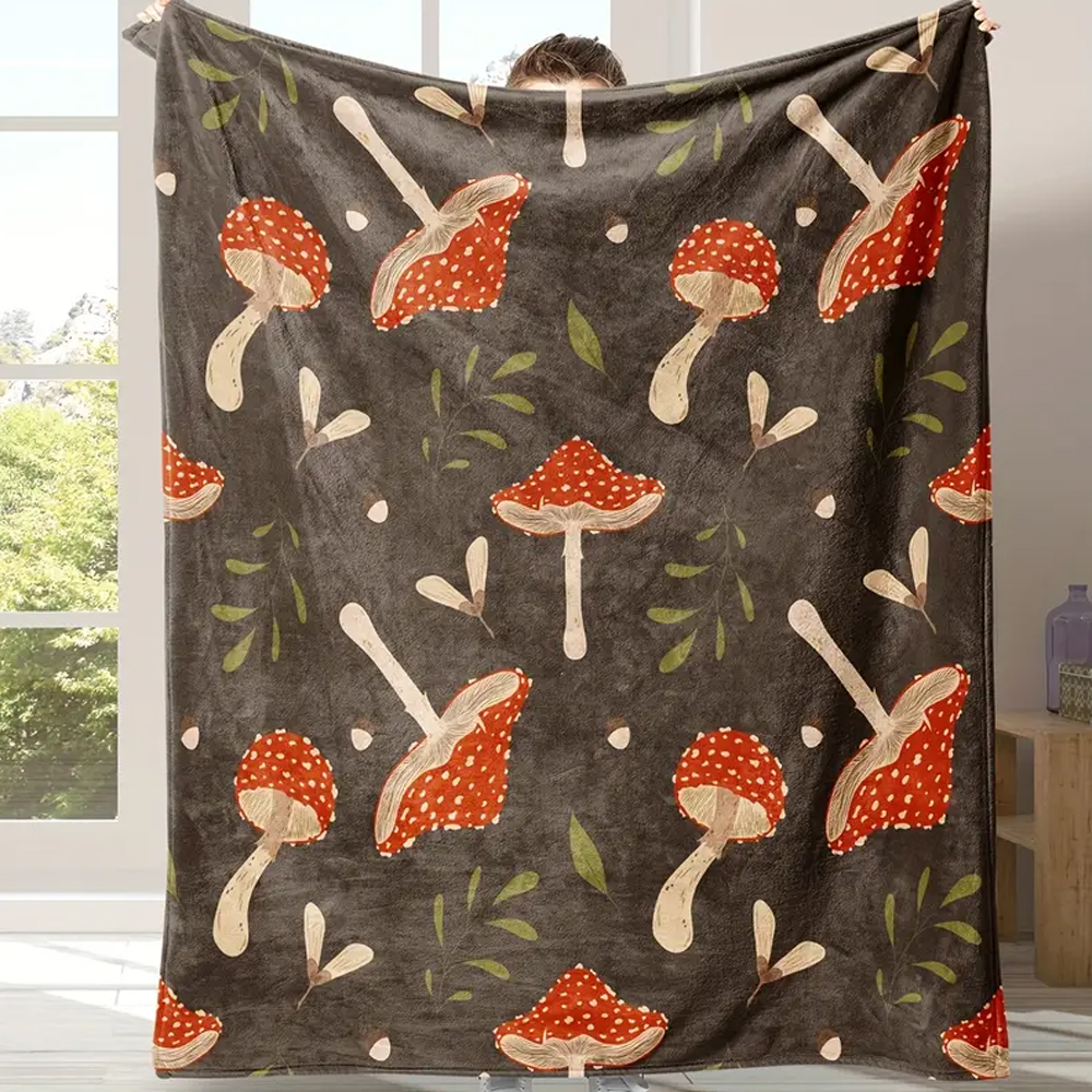 Vintage Mushroom & Floral Flan - огляд і ціна Christmas Throw Blanket