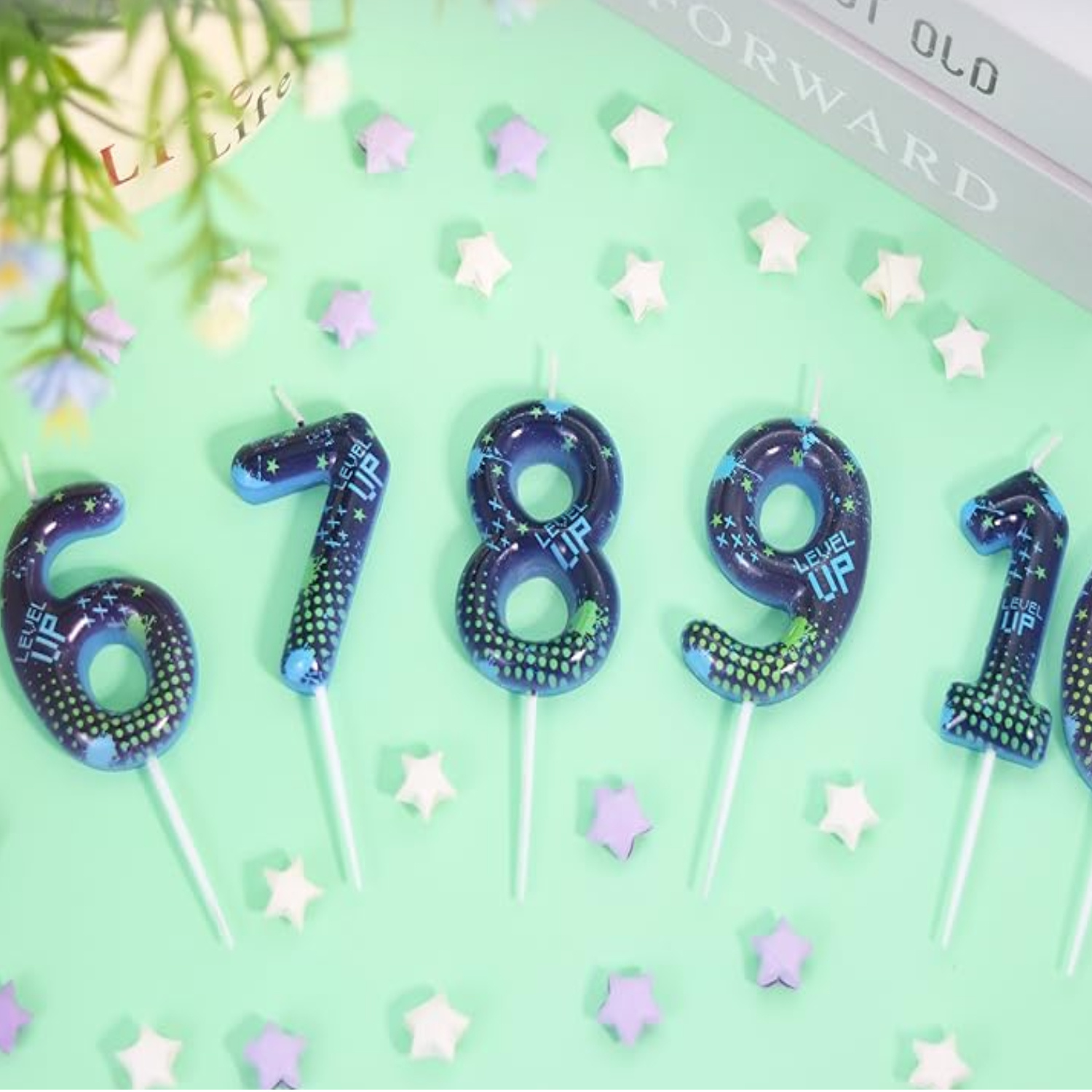 Blue Game Boy 0-9 Birthday Can - огляд і ціна Holiday Candle Set