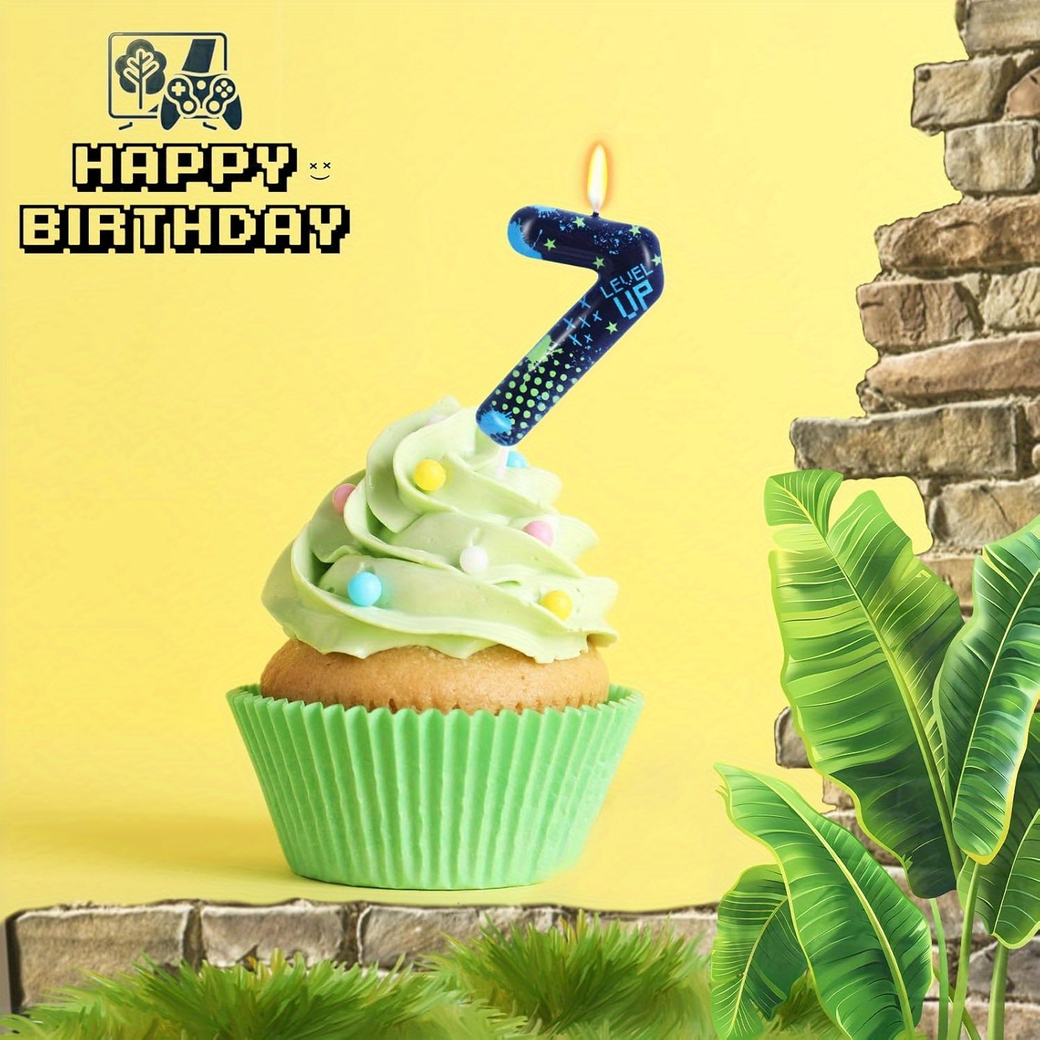 Blue Game Boy 0-9 Birthday Can - огляд і ціна Holiday Candle Set