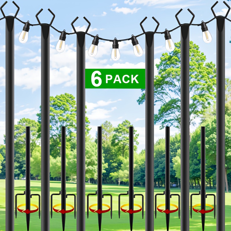 6pcs Metal Light Poles, 8.9ft  - огляд і ціна Christmas Lights Outdoor