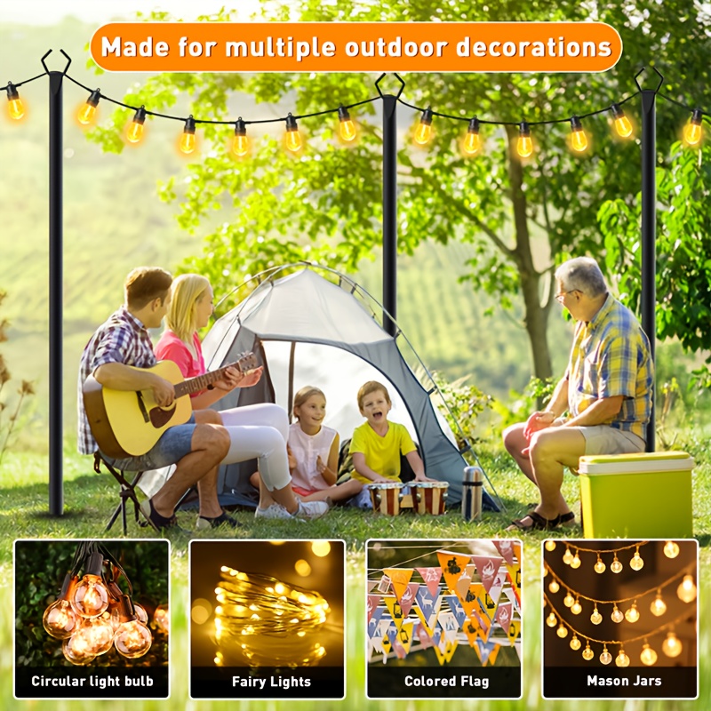 6pcs Metal Light Poles, 8.9ft  - огляд і ціна Christmas Lights Outdoor