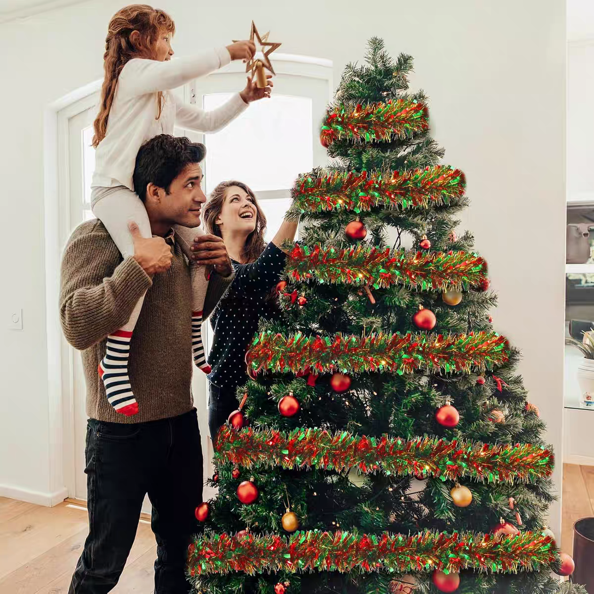 2/10M Christmas Tinsel Garland - огляд і ціна Tinsel Garland Decoration