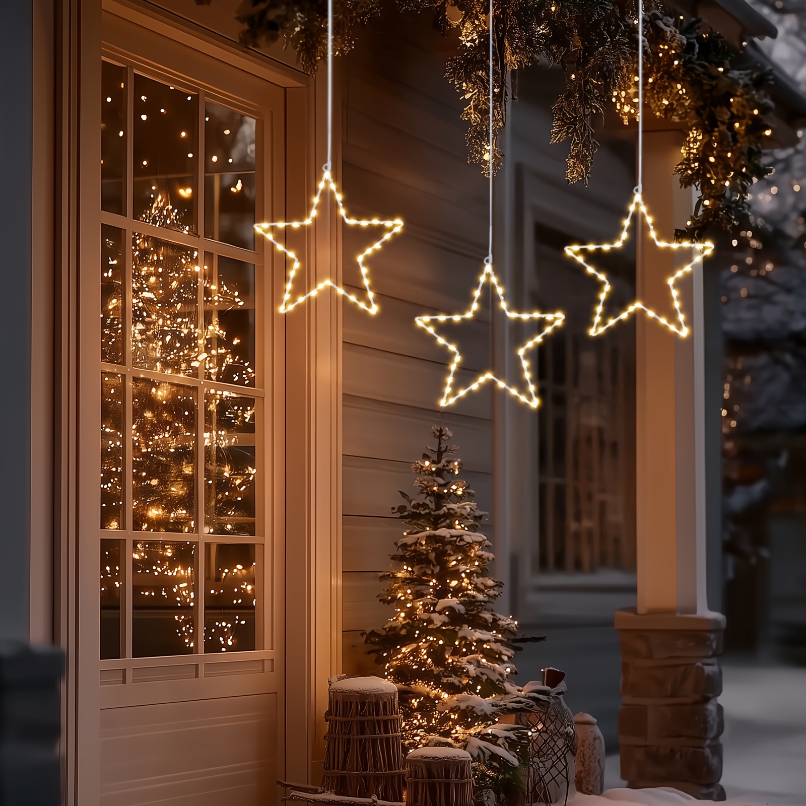 6/3pcs Battery Operated Hangin - огляд і ціна Christmas Lights Outdoor