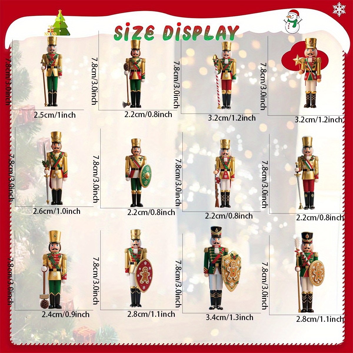 12pcs 2D Flat Wooden Christmas - огляд і ціна Nutcracker Figurine