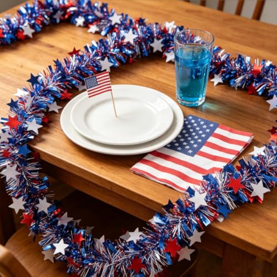 33Ft 4th of July Tinsel Garlan - огляд і ціна Tinsel Garland Decoration
