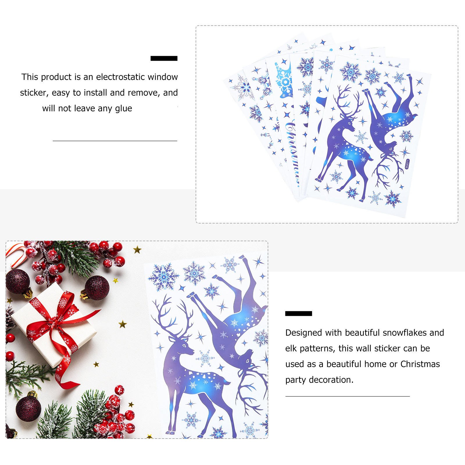 6 Sheets Snow Flake Window Dec - огляд і ціна Snowflake Window Decal