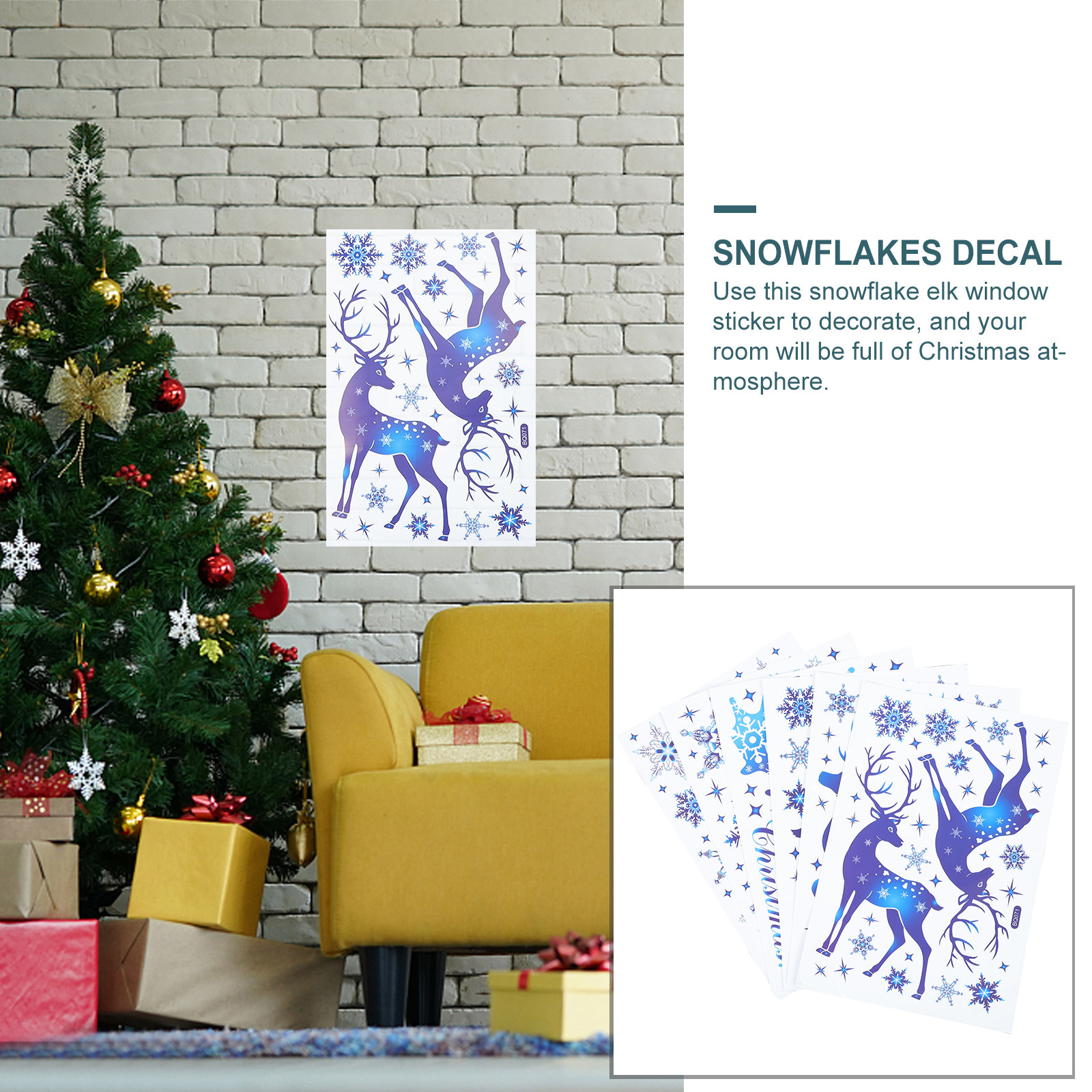 6 Sheets Snow Flake Window Dec - огляд і ціна Snowflake Window Decal