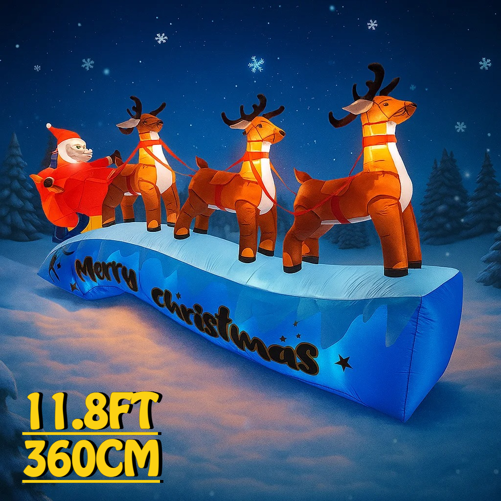 11.8FT Santa Claus Reindeer Sl - огляд і ціна Christmas Lights Outdoor