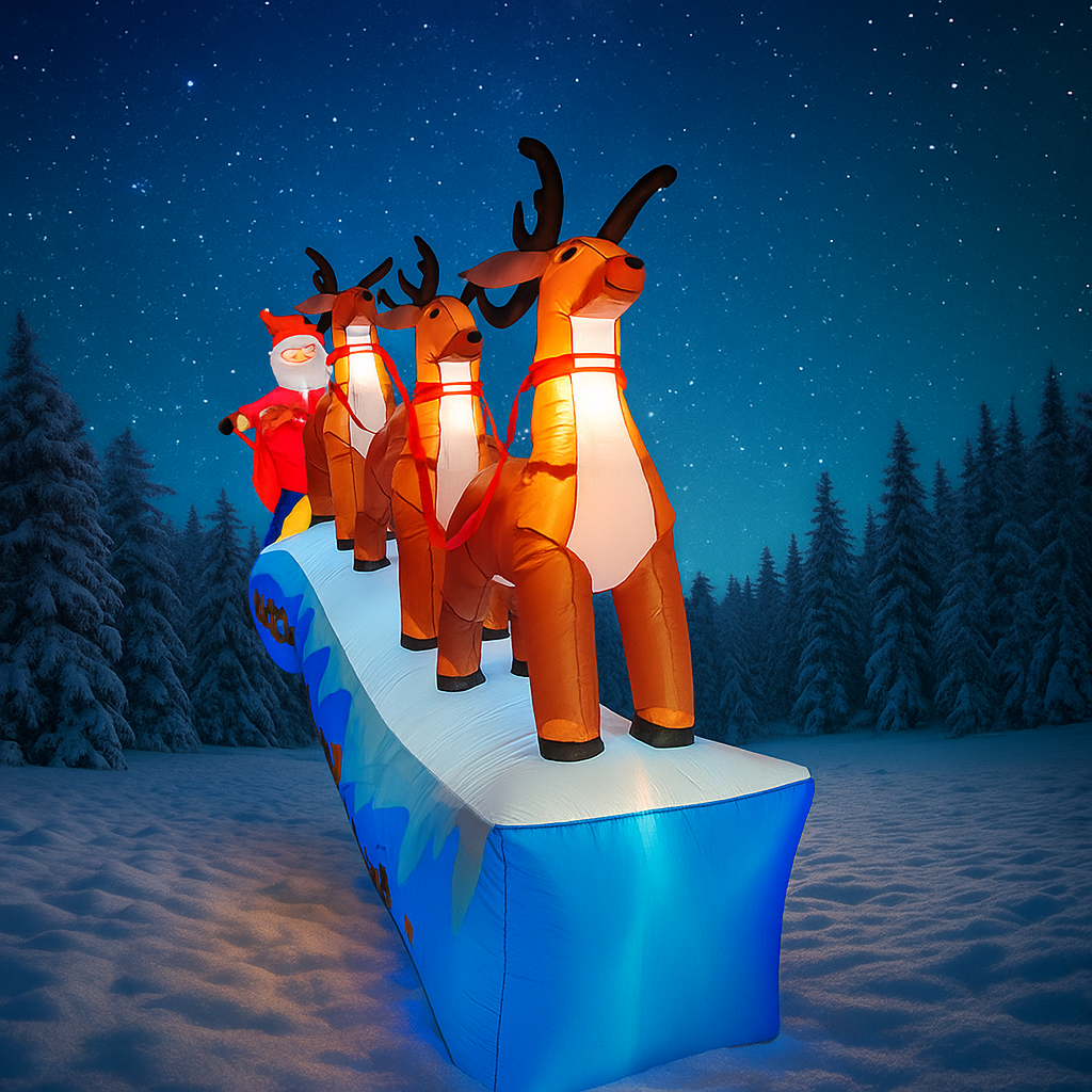 11.8FT Santa Claus Reindeer Sl - огляд і ціна Christmas Lights Outdoor