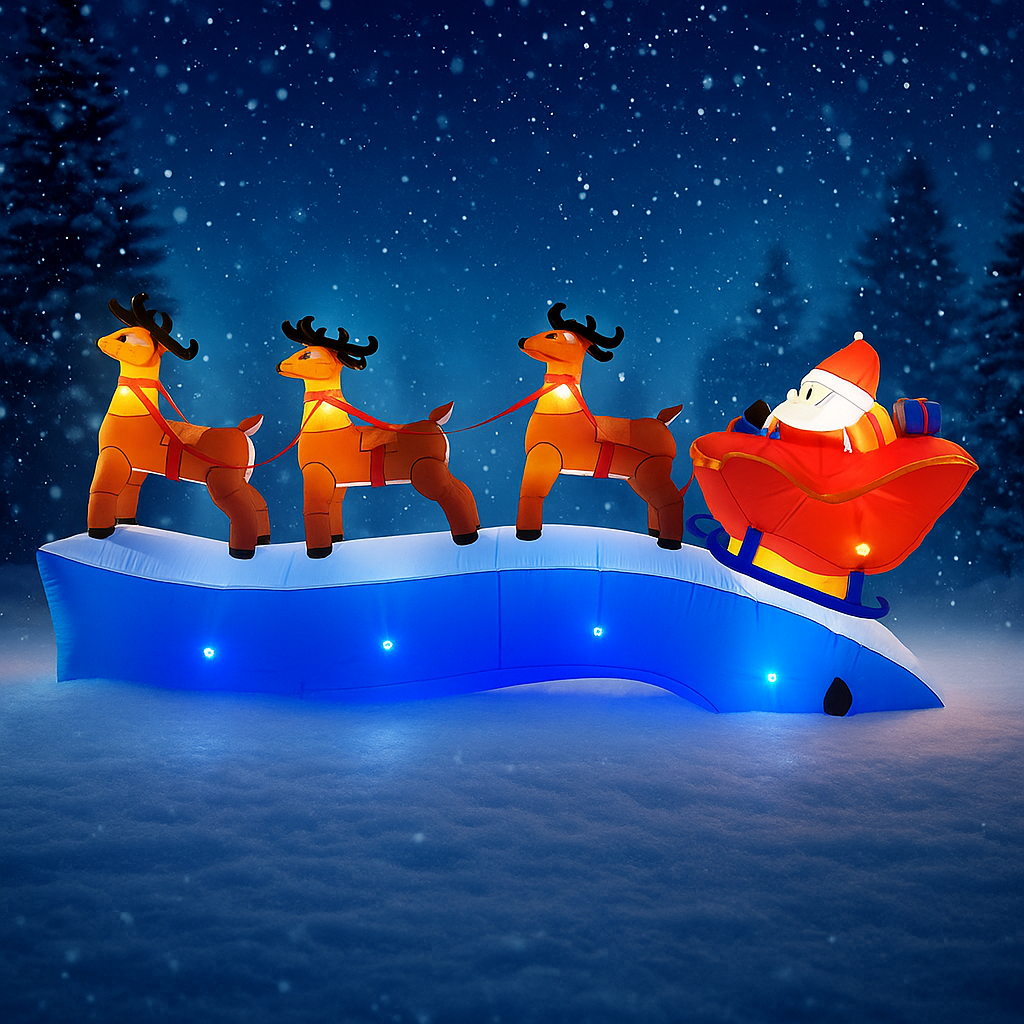 11.8FT Santa Claus Reindeer Sl - огляд і ціна Christmas Lights Outdoor