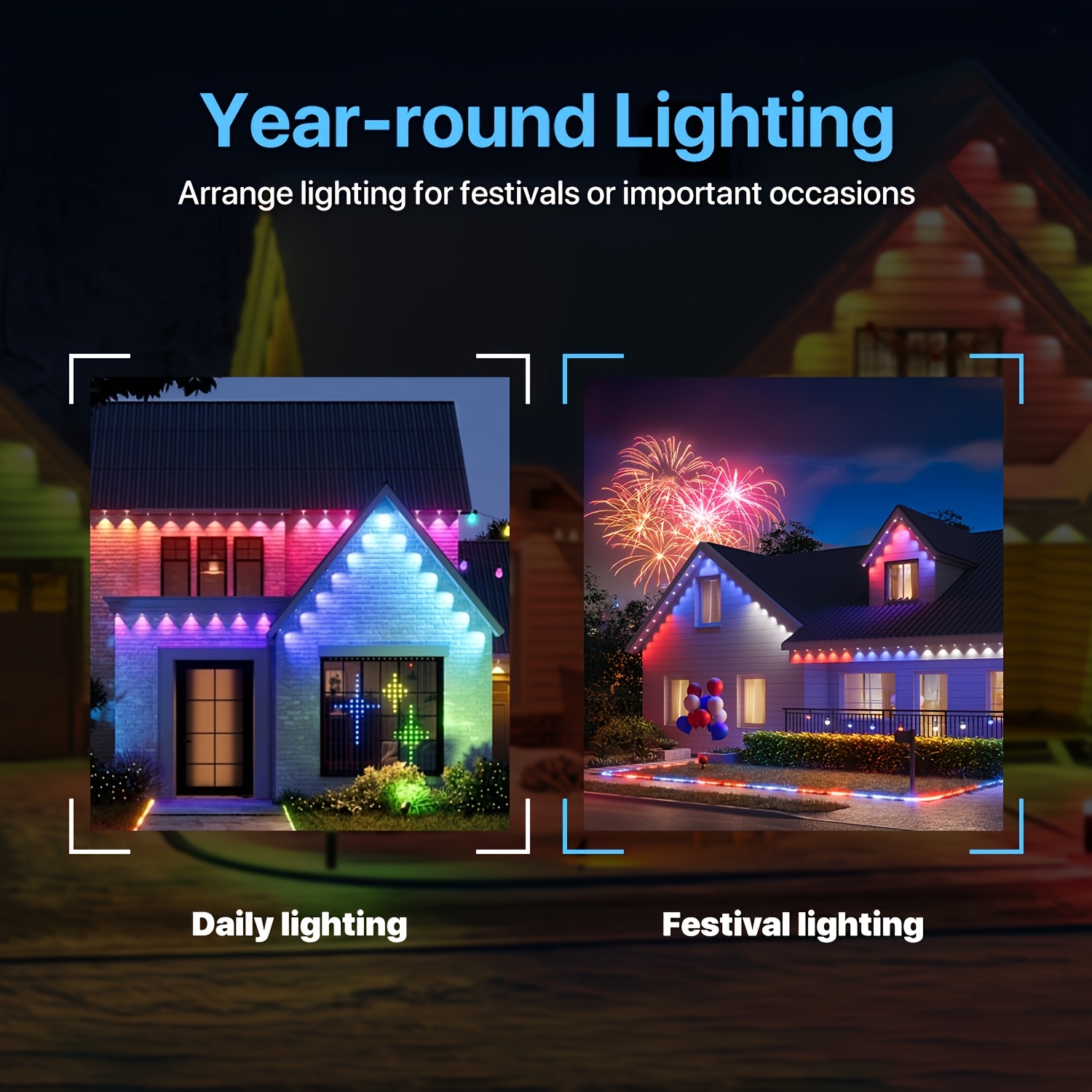 RGB+IC Smart Outdoor Eaves Lig - огляд і ціна Christmas Lights Outdoor