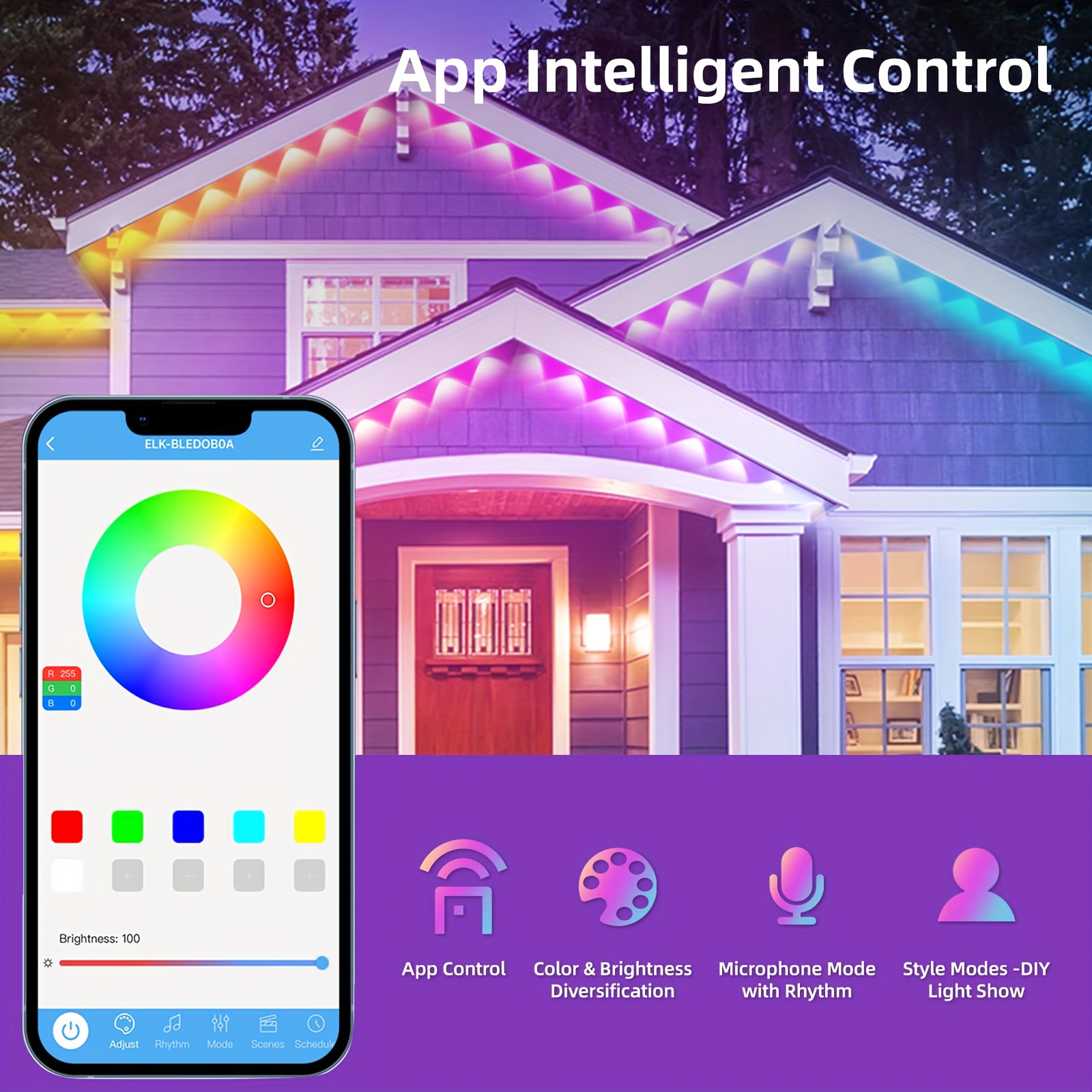 RGB+IC Smart Outdoor Eaves Lig - огляд і ціна Christmas Lights Outdoor