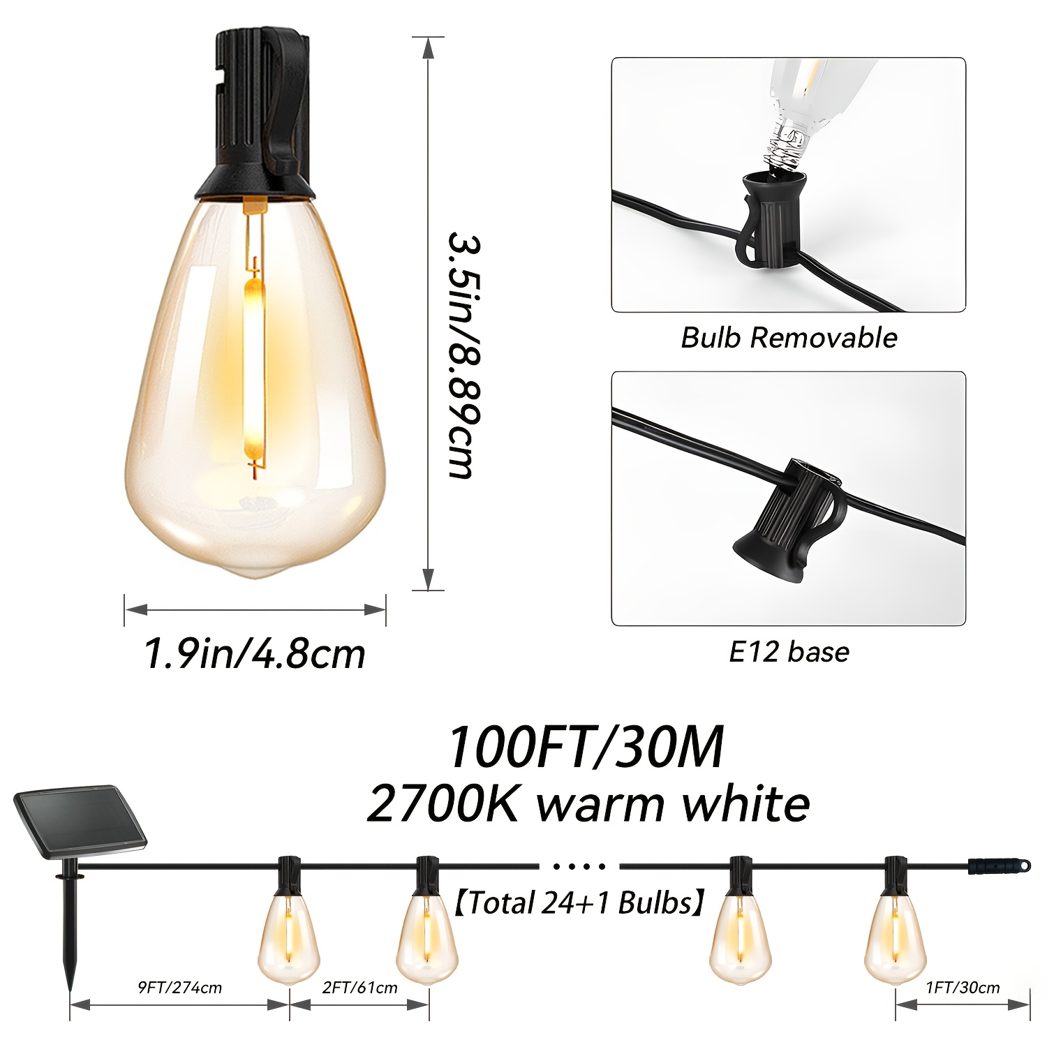 Solar Lights Outdoor, 100ft Pa - огляд і ціна Christmas Lights Outdoor