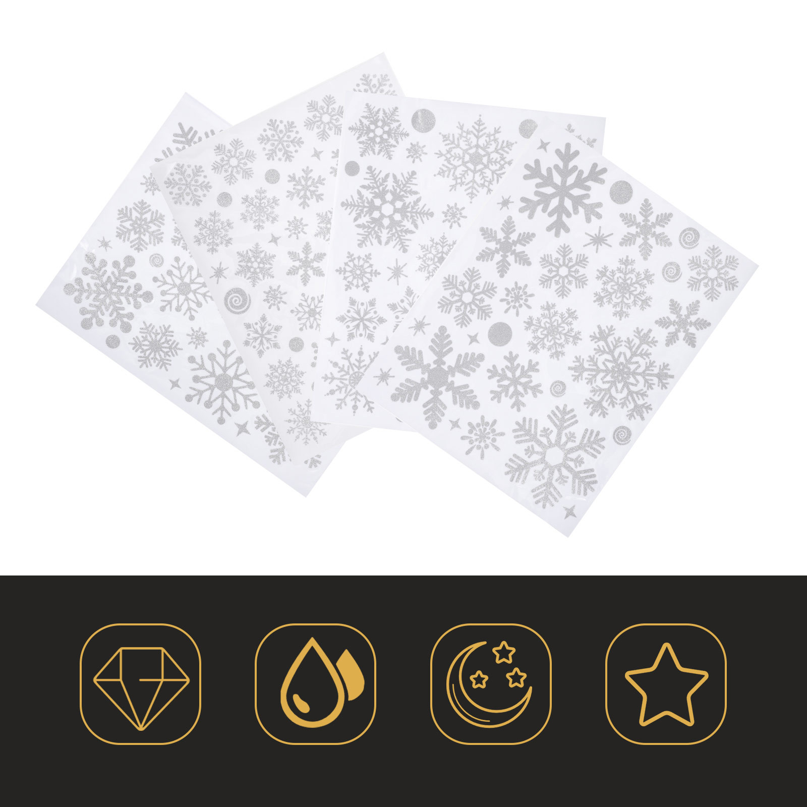 White Snowflake Decals Window  - огляд і ціна Snowflake Window Decal