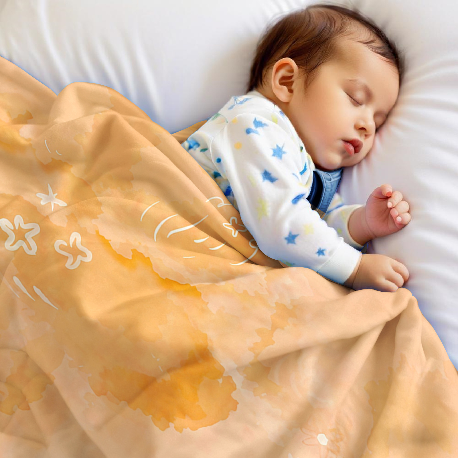 Orange Cloud Stars Lightweight - огляд і ціна Christmas Throw Blanket